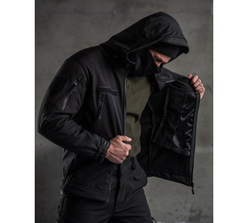 Тактический костюм SoftShell Police black ВТ7623