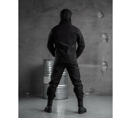 Тактический костюм SoftShell Police black ВТ7623
