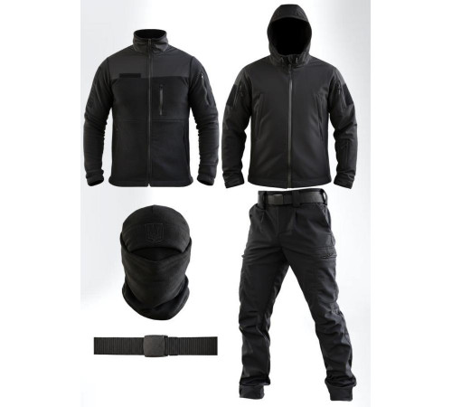 Тактический костюм Softshell 5в1 LUNAR черный ТР6407