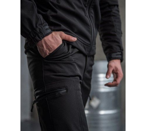 Тактичний костюм SoftShell Police black ВТ7623