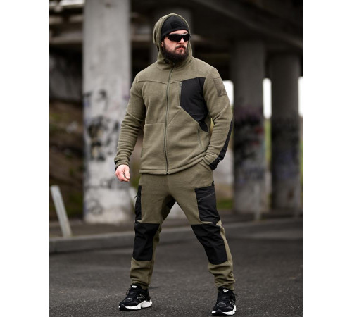Флисовый спортивный тактический костюм TARANTUL oliva/black ТР6552