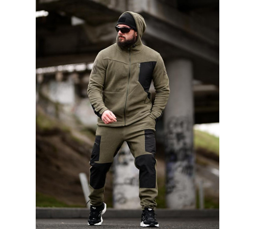 Флисовый спортивный тактический костюм TARANTUL oliva/black ТР6552