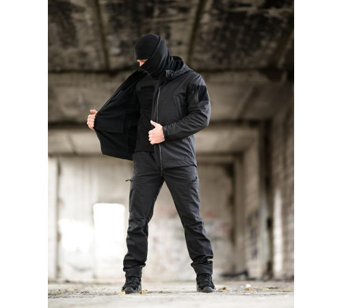 Тактичний костюм Softshell 5в1 LUNAR чорний ТР6407