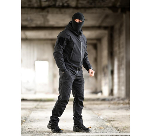 Тактичний костюм Softshell 5в1 LUNAR чорний ТР6407