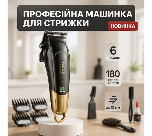 Професійна електрична машинка для стрижки VGR, Тример для скронь Класна машинка стрижки волосся HN-43 за 2654 грн