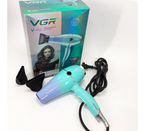 Фен для укладки волос салонный VGR V-452 2400 Вт, Фен для волос 2 режима температуры NF-75