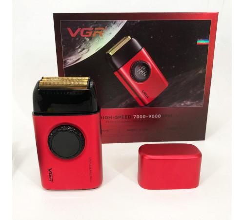 Электробритва шейвер VGR V-378 RED, Водонепроницаемая электробритва для бритья, Бритвы аккумуляторные VQ-46