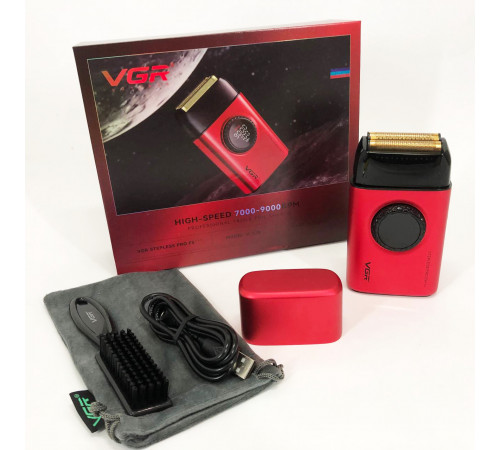 Электробритва шейвер VGR V-378 RED, Водонепроницаемая электробритва для бритья, Бритвы аккумуляторные VQ-46
