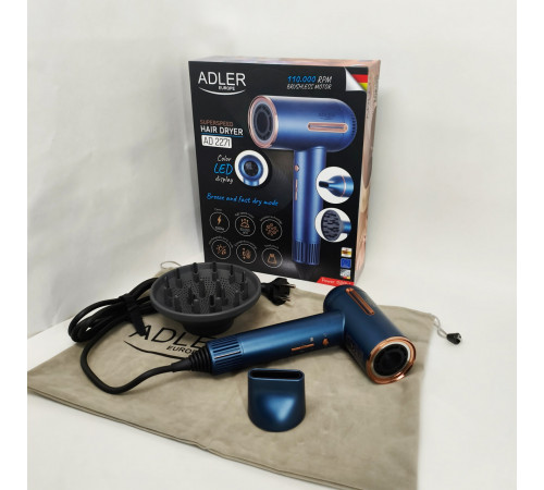 Мощный фен для сушки и укладки волос Adler AD 2271 1500Вт, Фен с холодным воздухом для укладки KV-67