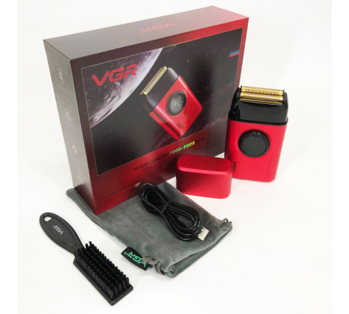 Электробритва шейвер VGR V-378 RED, Водонепроницаемая электробритва для бритья, Бритвы аккумуляторные VQ-46