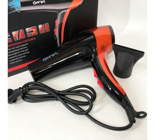 Фен для легкої укладки волосся GEMEI GM-1766 2.6 кВт, Фен для укладання волосся універсальний MU-44 за 576 грн