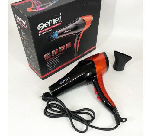 Фен для легкої укладки волосся GEMEI GM-1766 2.6 кВт, Фен для укладання волосся універсальний MU-44 за 576 грн