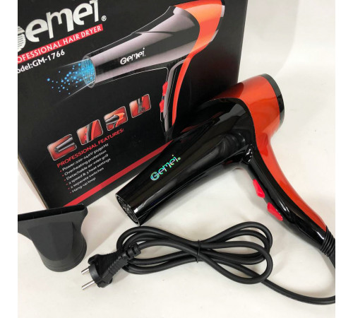 Фен для легкої укладки волосся GEMEI GM-1766 2.6 кВт, Фен для укладання волосся універсальний MU-44 за 576 грн