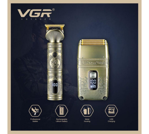 Багатофункціональний тример для стрижки волосся і бороди VGR V-649, Класна машинка для стрижки волосся MH-22 за 1882 грн