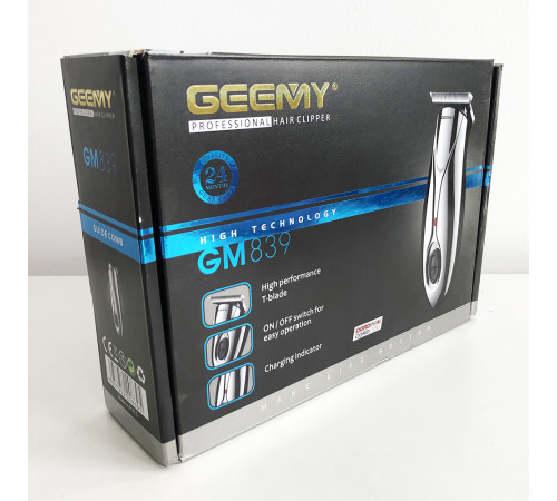 Электромашинка для волос GEMEI GM-839, Машинка для стрижки бороди, Беспроводная электробритва IH-24