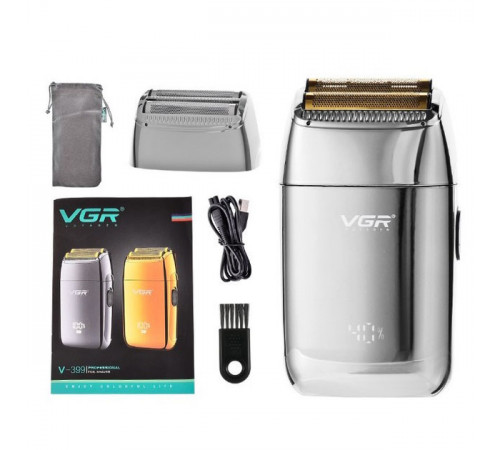 Профессиональная электробритва VGR V-399 SILVER, Машинки для стрижки бороды профессиональные EC-19