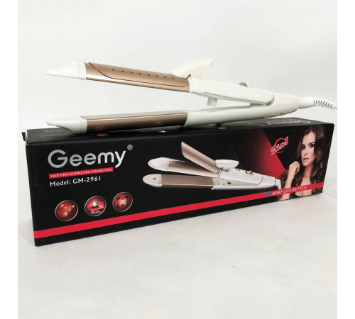 Широкий утюжок для выпрямления волос GEMEI GM-2961, Утюжок-выпрямитель мощный, Плойка выравниватель IR-55