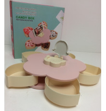 Вращающаяся складна конфетница Flower Candy Box для конфет и фруктов ART 696 (40 шт/ящ)