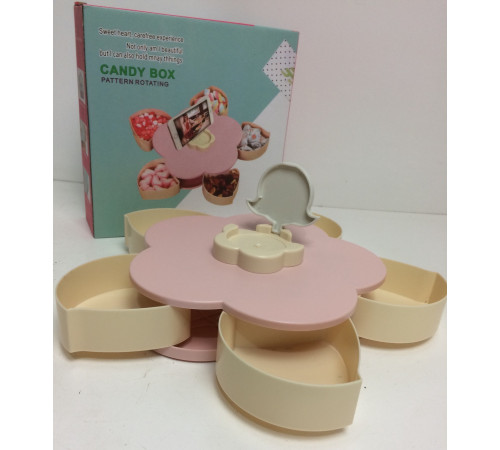 Вращающаяся складна конфетница Flower Candy Box для конфет и фруктов ART 696 (40 шт/ящ) за 381 грн