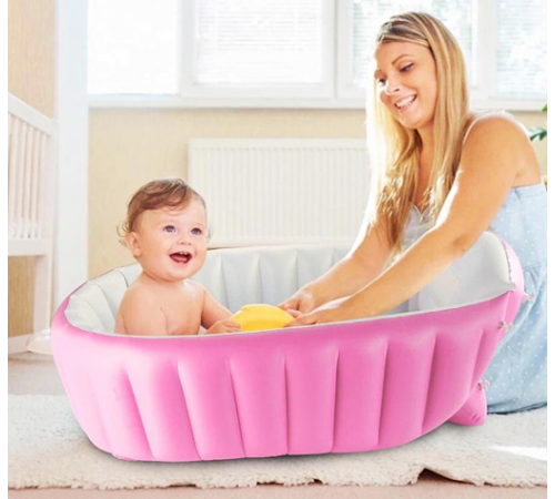 Дитяча Надувна ванна з насосом Intime Baby Bath Tub Рожевий