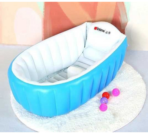 Дитяча Надувна ванна з насосом Intime Baby Bath Tub Блакитний