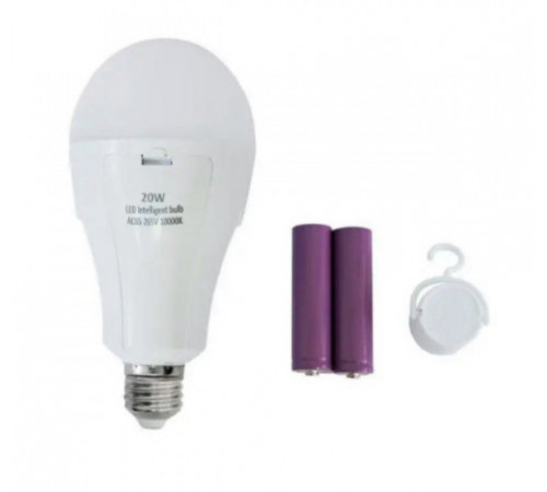 Лампочка с аккумулятором 2 x 18650 20w ART 8442/ A 920 E27 (100) за 180 грн