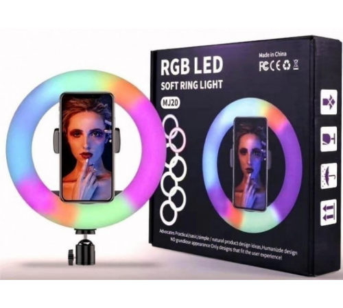 Кольцевая LED лампа RGB MJ20 (20см) (1 крепление) (управление на проводе) (40) за 393 грн