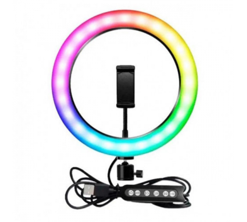 Кольцевая LED лампа RGB MJ26 (26см) (1 крепление) (управление на проводе) (40) за 393 грн
