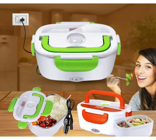 Ланчбокс з підігрівом їжі 220V, Electric lunch box, ланч-бокс Зелений за 404 грн