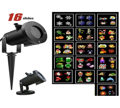 Лазерний проектор Christmas Laser Projector 16 картриджів