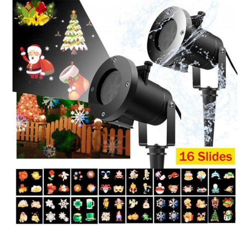 Лазерний проектор Christmas Laser Projector 16 картриджів