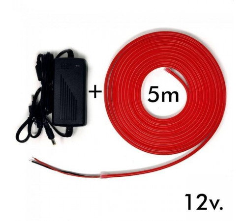 Лента Силиконова LED NEON КРАСНАЯ 5M RED 12V-220V ART 0718 (40) за 393 грн