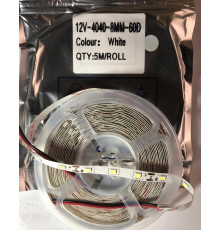 Cветодиодная лента белая 5m 300 LED 12V-4040-8MM-60D (1000 шт/ящ)