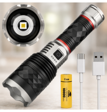 Ручний LED фонарик Bailong BL CB G685 акумуляторний USB / Потужний ручний ліхтар COBA CB-G685 з зумом і Type-C зарядкою