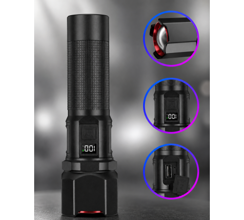 Фонарик ручной BL CB 2506 PowerBank / Мощный аккумуляторный LED фонарь 5 режимов освещения