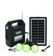 Портативна сонячна автономна система Solar Light DT-9026 (ліхтар, радіо, павербанк, 3 лампочки)