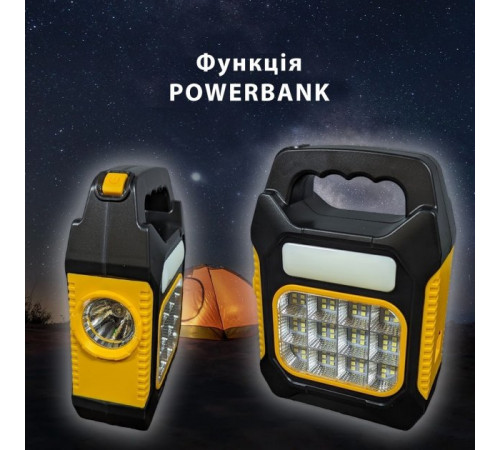 Фонарь с повербанком на солнечной батарее переносной LED Solar JY-978A