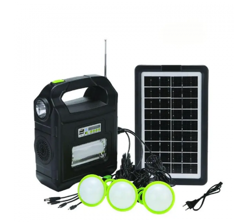 Портативная солнечная автономная система Solar Light DT-9026 (фонарь, радио, павербанк, 3 лампочки)