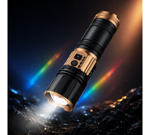 Аккумуляторный ручной фонарик / Мощный фонарик COBA CB-G008-1 с USB-выходом / Фонарик 18800 mAh 4 цвета освещения