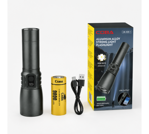 Ручний акумуляторний ліхтарик BL CB X86 / Потужний ручний ліхтарик далекого світіння за 664 грн