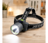 Налобный фонарик M 3 pro / Фонарь аккумуляторный UKC / LED светильник налобный на USB Type-C