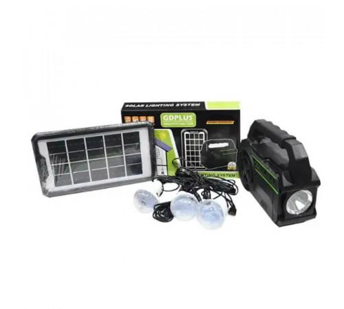 Портативная cолнечная автономная система Solar Light DT-9018 панель походны фонарь радио повербанк