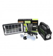 Портативная cолнечная автономная система Solar Light DT-9018 панель походны фонарь радио повербанк