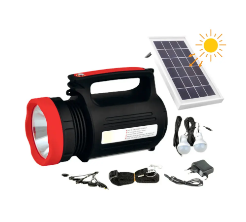 Фонарь-прожектор аккумуляторный с солнечной панелью Wimpex WX-1902 5W + 2 лампы 3W