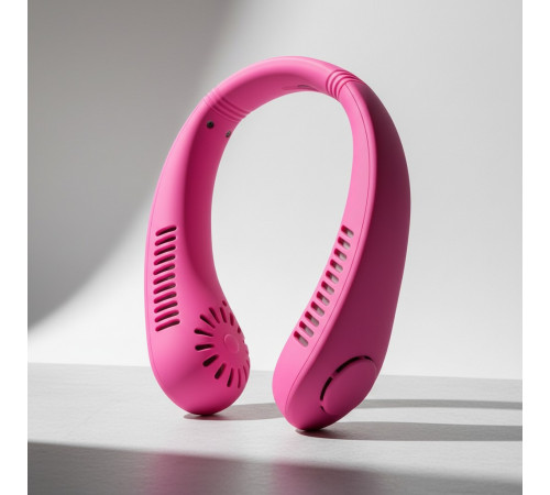 Вентилятор на шею Cat-neck Fan мини портативный USB X5 Рожевий