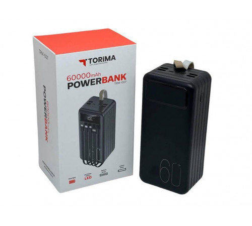 Павер банк 60000 Power Bank 22.5W с фонарем с проводками