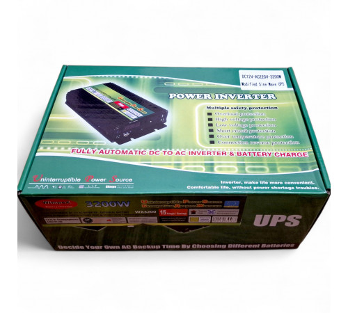 ДБЖ Перетворювач напруги автомобільний Wimpex WX 3200 USB, інвертор з UPS і зарядкою 1000Wat
