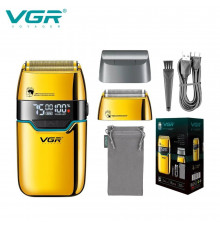 Электробритва VGR V-350 шейвер, двойное лезвие, 2 насадки, LED Display
