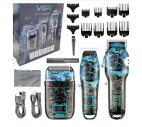 Профессиональный Набор 3в1 Professional Set VGR V-645 триммер , машинка для стрижки и электроб (20)