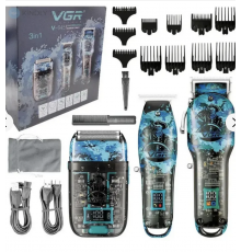 Профессиональный Набор 3в1 Professional Set VGR V-645 триммер , машинка для стрижки и электроб (20)